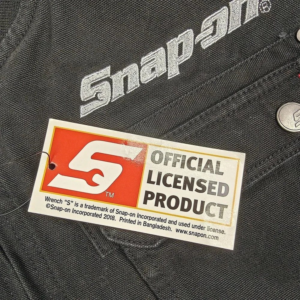 Snap-on Jacket Mens XL Black Utility Pocket Bomber Quilted Lined Workwear‎ USA
